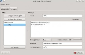 Quicktext für Thunderbird